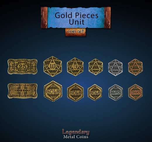 Legendary Metall Münzen Set Gold Pieces Unit