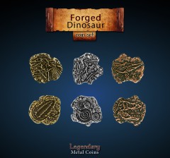 Legendary Metal Coin Set Dinosaur, Forged
