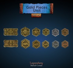 Legendary Metal Coin Set Gold Pieces Unit