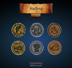 Legendary Metall Münzen Set Halbling