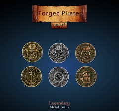 Legendary Metal Coin Set Pirate, Forged